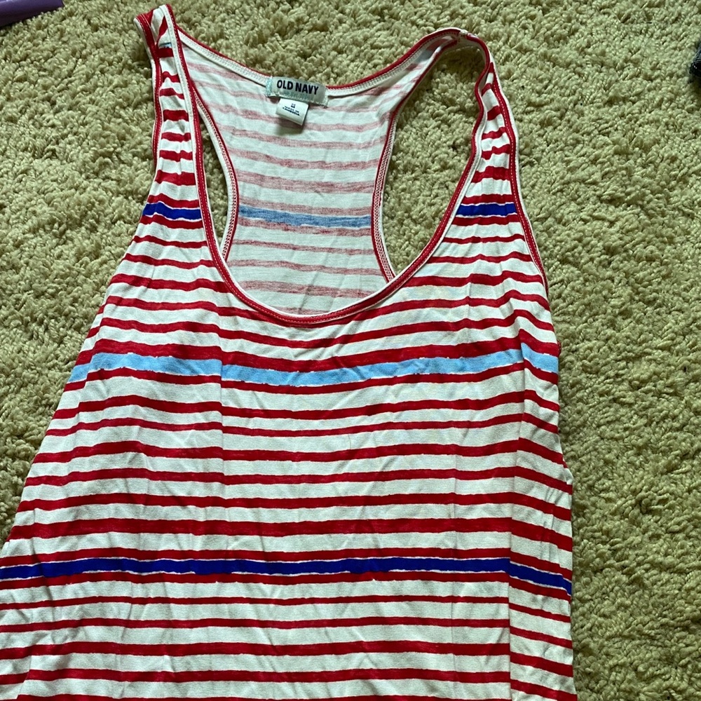 red white & blue halter top